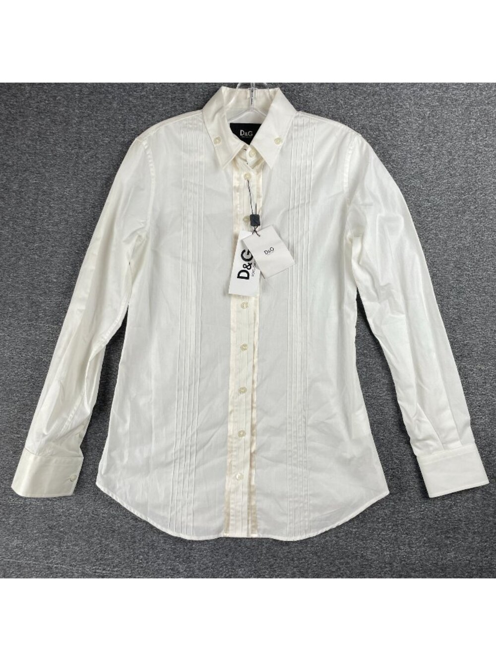 Dolce & Gabbana Tuxedo Shirt Mens Sz 15 3/4 40 Ivory Satin Trim Formal Black Tie